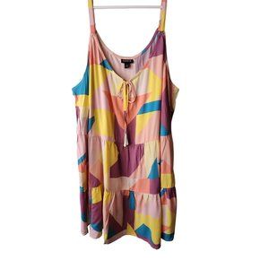 Torrid Size 2X Womens Top Geometric Print V-Neck Tank NWT